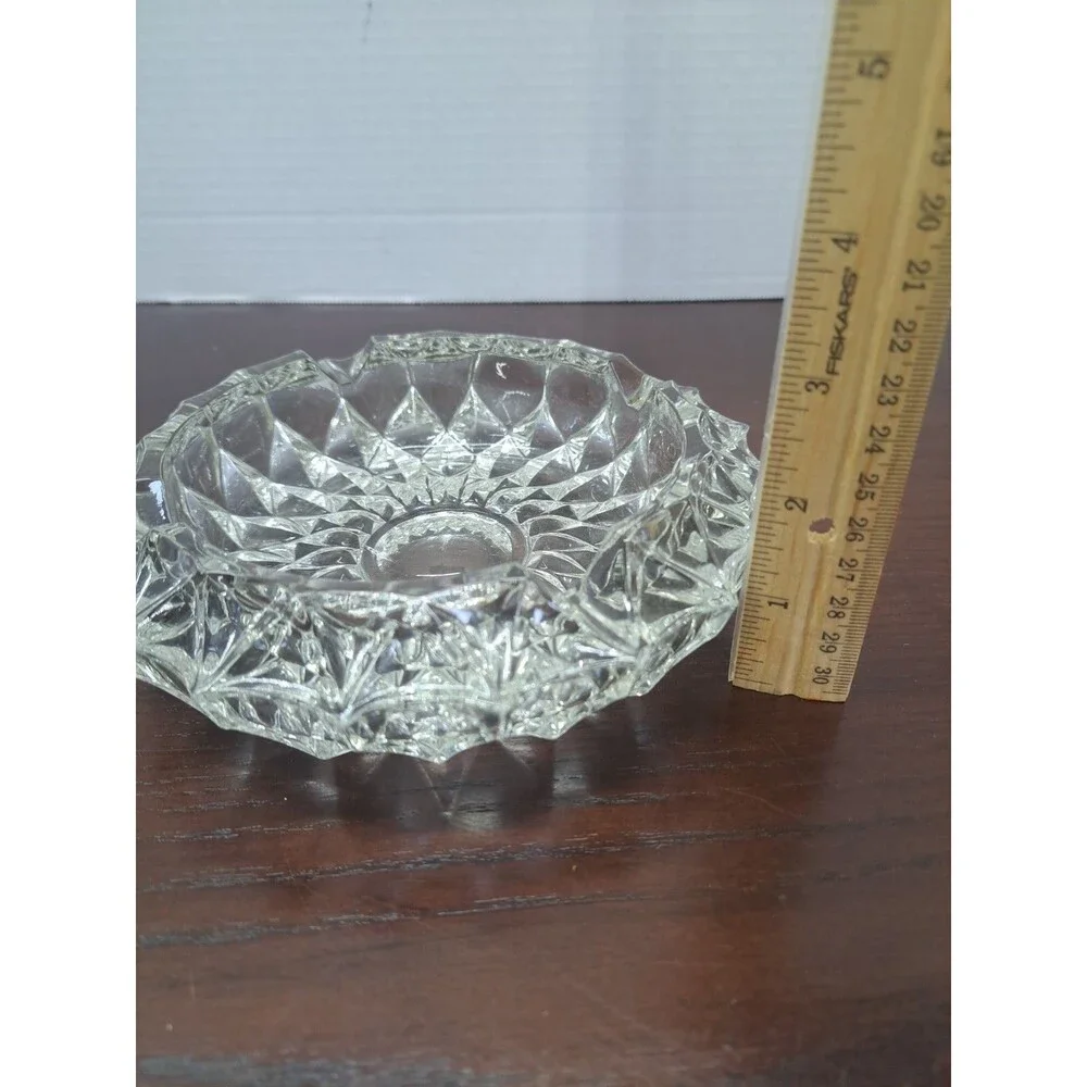 Vintage Cut Glass Clear Ashtray
